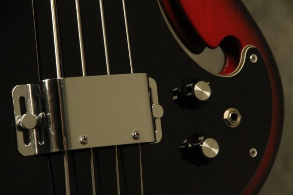 1960's Ampeg AEB-1 Scroll Bass Cherry-Red - Image 9