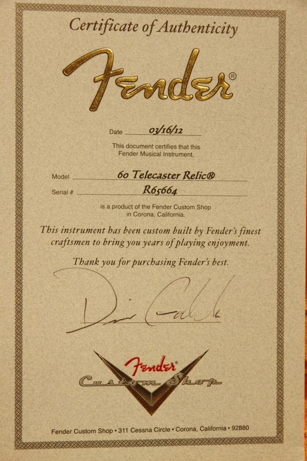 2012 Fender Masterbuilt 60 Custom Telecaster Sonic Blue Custom Shop Heavy Relic Dennis Galuszka - Image 31