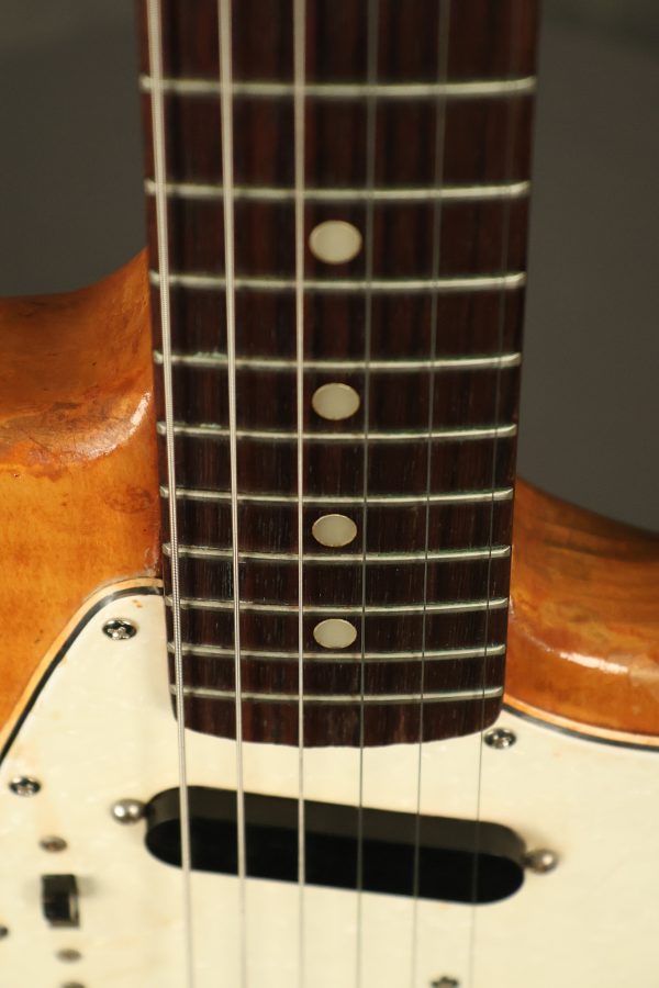 1966 Fender Mustang stripped natural body with poor refinish - Image 9