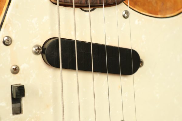 1966 Fender Mustang stripped natural body with poor refinish - Image 12