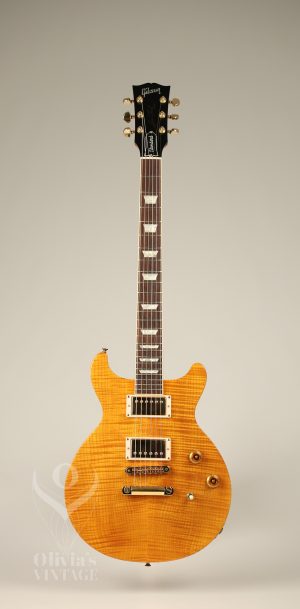 SOLD - 1998 Gibson Les Paul DC Standard Double Cut Amber Serrano
