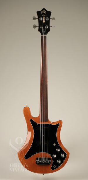 SOLD - 1977 Guild B 302-F Fretless Bass Natural Mahogany